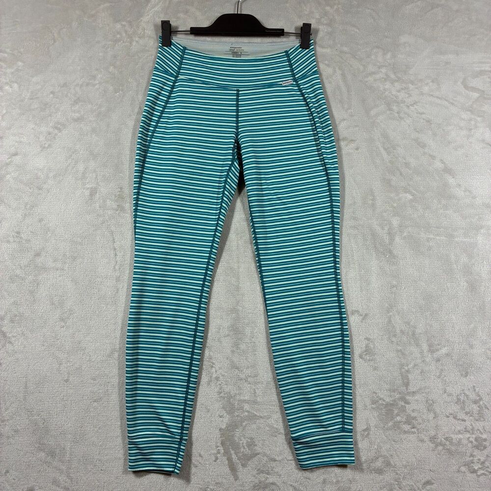 Patagonia Capilene 3 Midweight Polartec Base Layer Pants Women's M Striped